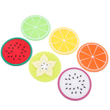 6Pcs/Set Fruit Non Slip Coasters for Drinks