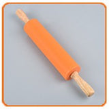 Silicone Rolling Pin Non-stick Surface Wooden Handle