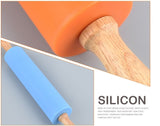 Silicone Rolling Pin Non-stick Surface Wooden Handle